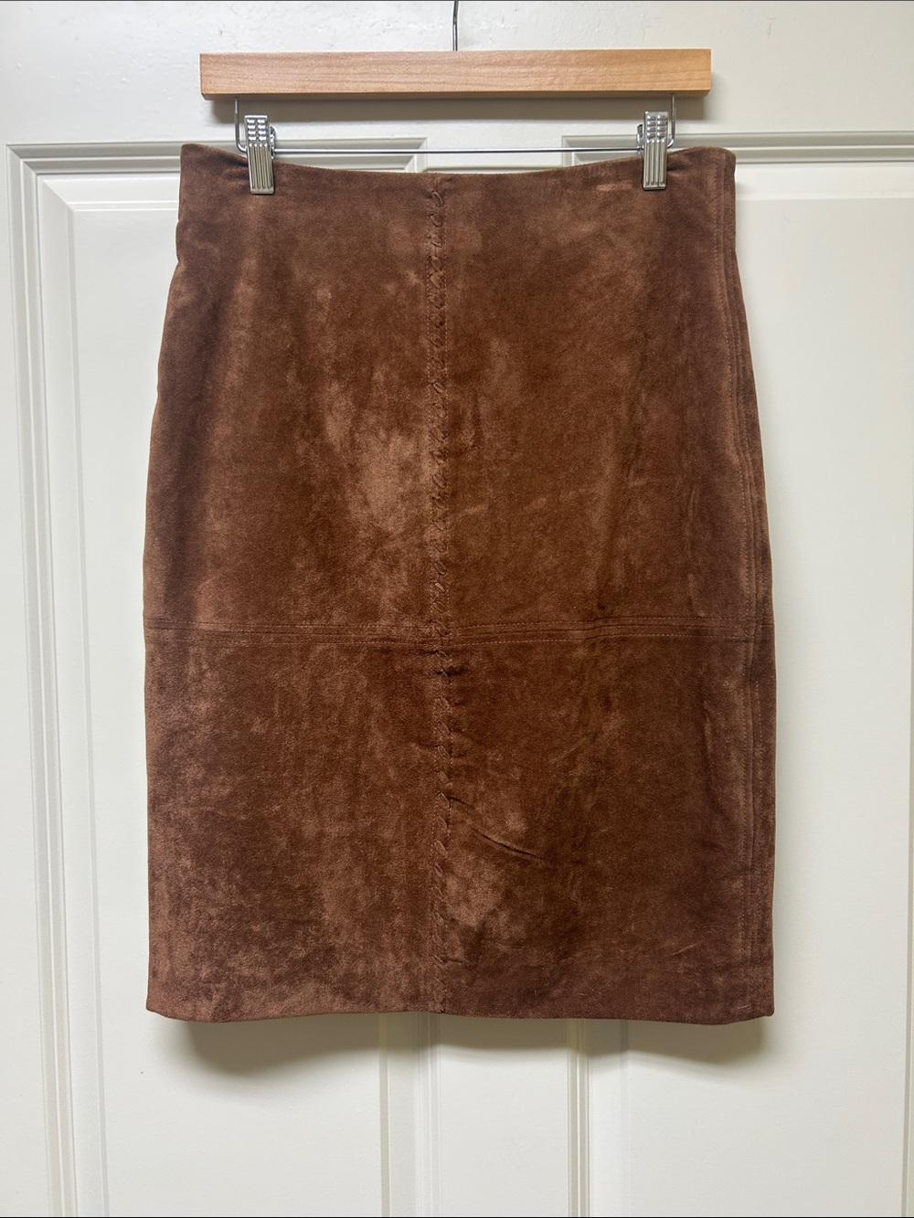 Ivanka Trump Brown Faux-Suede Skirt with Smooth Lining